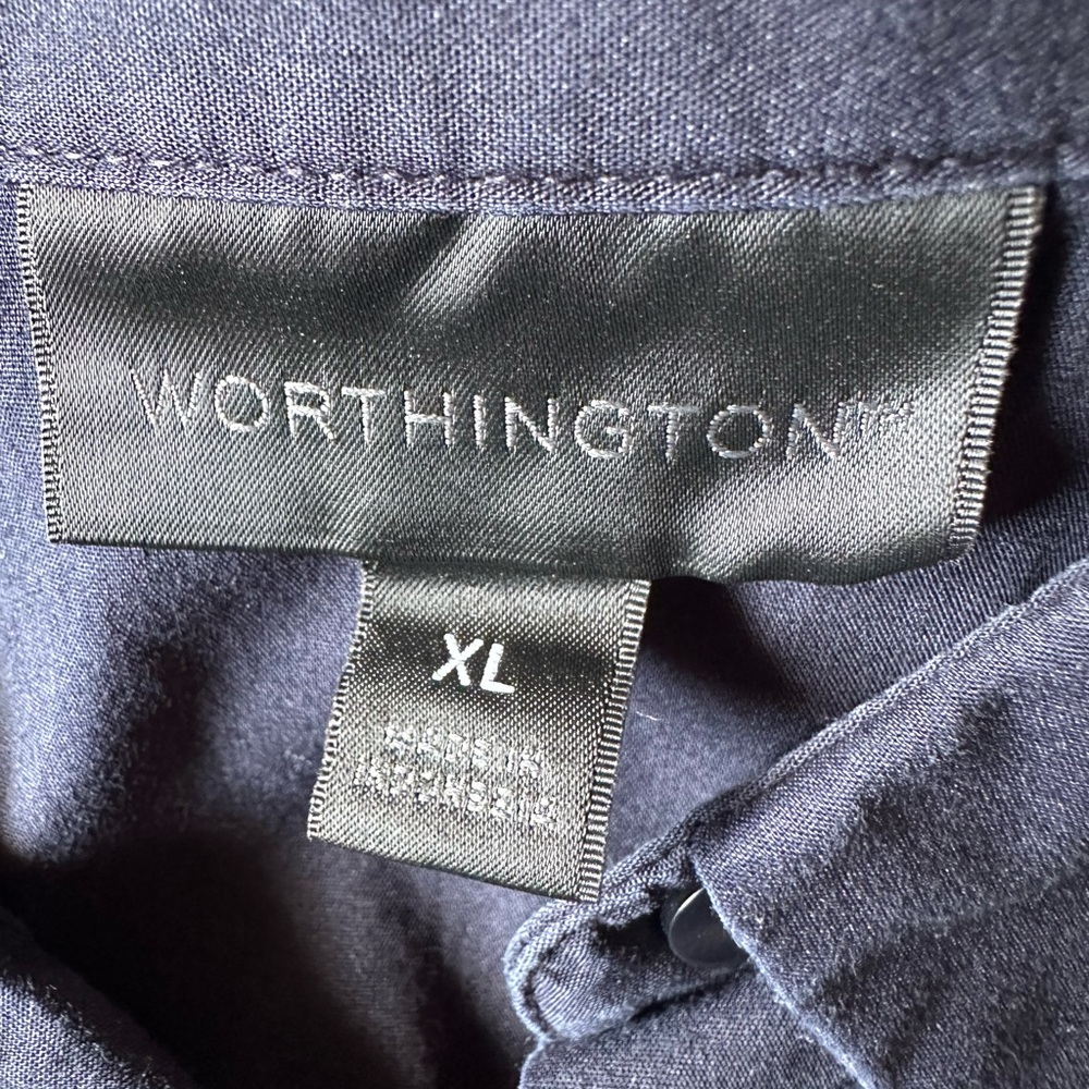 Worthington Blue Button Down Shirt - Picture 5 of 5